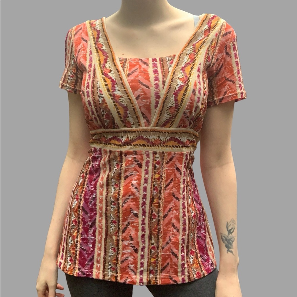 Style & Co. funky printed short sleeve flowy bliss size M